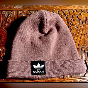 Adidas Beanie - Brown w/ Black & White Trefoil Logo Tag